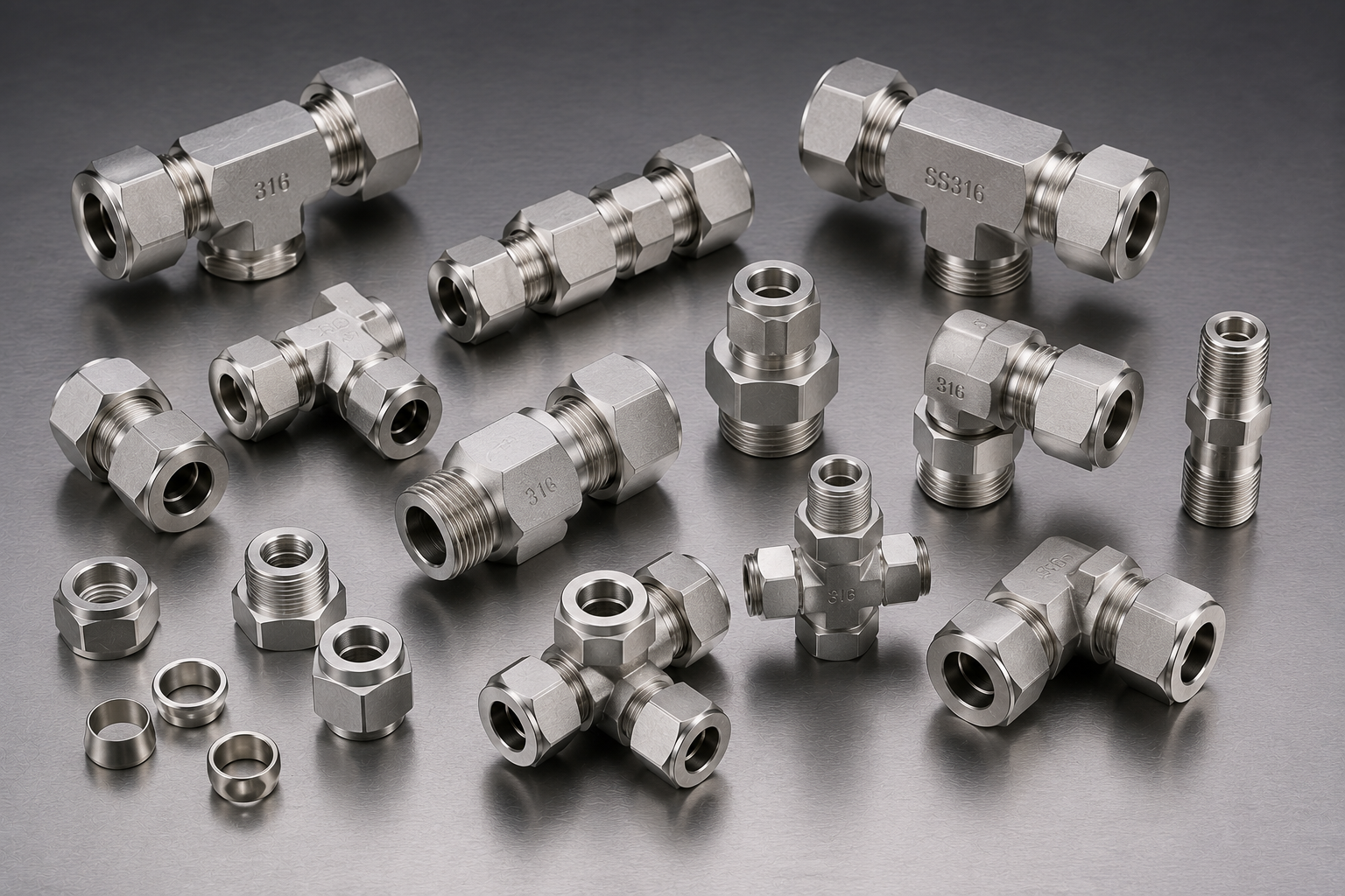 SS Double Ferrule Compression Tube Fittings | Elite Steels Inc.